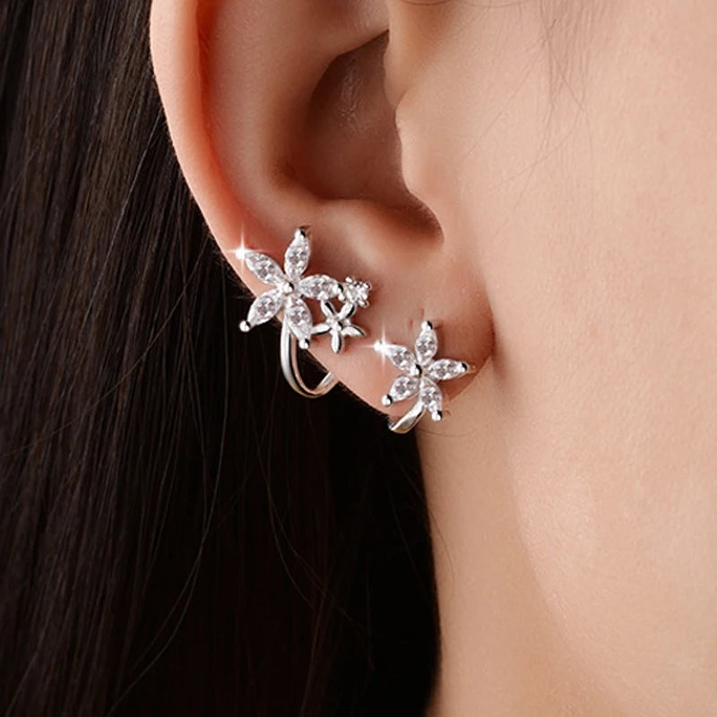 Trend Silver Color Star Crystal Stud Earrings!